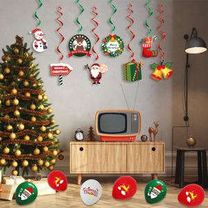 Décorations <span class=keywords><strong>de</strong></span> fête <span class=keywords><strong>de</strong></span> Noël, bonhommes <span class=keywords><strong>de</strong></span> neige, Père Noël, bannières, ballons, spirales, fournitures <span class=keywords><strong>de</strong></span> fête pour la décoration intérieure - Product Image 2