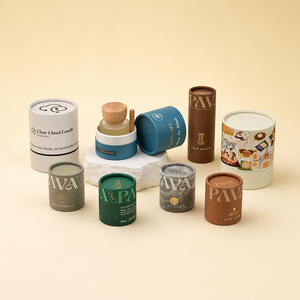 Boîte d'emballage cylindrique en papier kraft écologique avec logo personnalisé, diffuseur d'arômes, emballage en tube de papier pour bougie en cire - Product Image 2