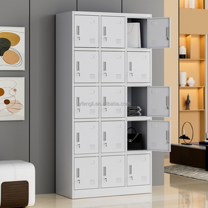 Casier en acier durable personnalisé à 15 portes avec serrure à clé, revêtement en poudre, assemblé, pour usage extérieur, écoles, gymnases, bureaux - Product Image 4