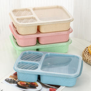 Boîte à lunch japonaise en gros avec 3 compartiments empilables, écologique, sans BPA, pour enfants - Product Image 3