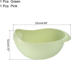 Food Grade <b>Plastic</b> Rice Washer Strainer Washing Colander With Handle for Vegetables and Fruits Water Drain Bow - Product Image 2