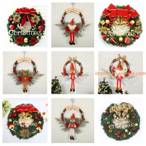 Guirlandes <span class=keywords><strong>de</strong></span> porte en <span class=keywords><strong>couronne</strong></span> <span class=keywords><strong>de</strong></span> noël, ornement, décor joyeux noël, pendentifs suspendus pour fenêtre <span class=keywords><strong>de</strong></span> maison, nouvel-an, <span class=keywords><strong>2022</strong></span>, prix d'usine - Product Image 2