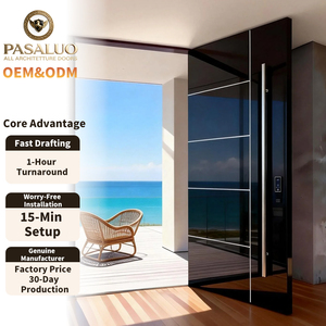 Puertas de Entrada Exteriores de Seguridad para Casas y Villas, de Vidrio Templado Personalizado Moderno PSL OEM <span class=keywords><strong>2026</strong></span> - Product Image 1