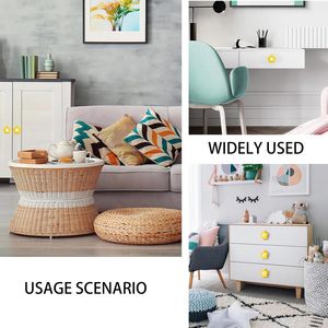 4 pièces jaune fleur forme caoutchouc souple dessin animé <span class=keywords><strong>porte</strong></span> fenêtre poignées enfants chambre placard armoire tiroir tire <span class=keywords><strong>vis</strong></span> - Product Image 4