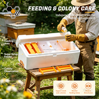 Kotak Sarang Lebah Busa Dual Queen Bees Rearing Apiary Nuc Box dengan Pembagi Tengah yang Dapat Dilepas untuk Mode Ratu Tunggal dan Ganda