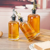 Bouteille en verre pour huile d'olive de 350 ml et 500 ml en gros, distributeur d'huile de cuisine, récipient à huile en verre avec bec en acier inoxydable