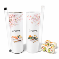 Tube d'emballage cylindrique pour sushi, burrito, en papier rond personnalisé, à ouverture par pression, emballage alimentaire rigide de qualité alimentaire, tube d'emballage de luxe pour sushi