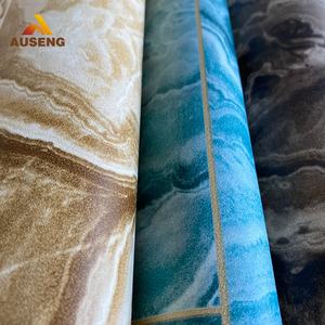 การออกแบบที่เป็นนามธรรมของเหลวไหลผลพีวีซีตกแต่งบ้านผสมพื้นหลังคาราเมลครีมแบบไดนามิกของเหลวพื้นผิวสีน้ำวอลล์เปเปอร์ - Product Image 5