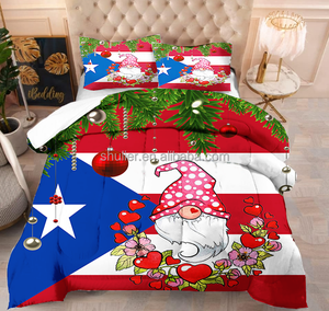 Set di trapunte gnomi natalizi personalizzati di lusso nuovi disegni di <span class=keywords><strong>buon</strong></span> <span class=keywords><strong>natale</strong></span> 3ps Set di trapunte per la casa - Product Image 1