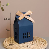 Boîte cadeau en forme de maison avec nœud, pour bonbons et biscuits, boîte en carton blanc, boîte cadeau souvenir d'anniversaire en stock