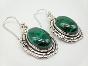 Elegantes Pendientes de Malaquita Natural, Hechos a Mano, Plata de Ley 925, Joyería para Mujer, Regalo para Fiesta o Boda, Proveedor Mayorista - Product Image 5