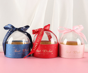 Tùy chỉnh tinh tế Vòng kẹo Hộp Quà tặng đám cưới cho kẹo ngọt sô cô la in nổi với Ribbon đóng cửa mới ủng hộ đám cưới - Product Image 6