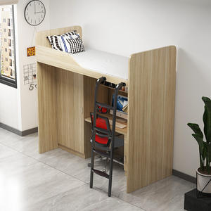 Прочная Экологически чистая Современная дизайнерская металлическая двухъярусная кровать, односпальная верхняя кровать, нижний стол, спальная квартира, отель, Школьное офисное здание - Product Image 5