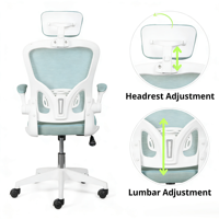 Chaises de bureau ergonomiques, entièrement en tissu maillé, inclinables, avec appui-tête réglable, pivotantes, modernes, bon marché