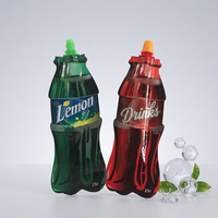 Sac en plastique personnalisé en forme de bouteille pour jus, emballage de boissons et d'eau, en PET/PE, avec bec verseur