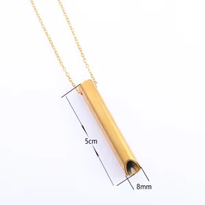 Meditation Stress Relief Stainless Steel <b>Anxiety</b> Breathing Necklace Mindfulness Whistle Pendant with Chain Yoga Ritual <b>Jewelry</b> - Product Image 3