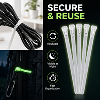 Attaches phosphorescentes détachables 4,8x250mm à libération facile pour le regroupement de câbles et l'organisation des cordons de PC lors de la mise en scène d'événements