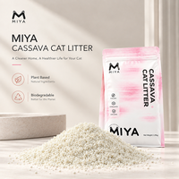 Litière pour chat en tapioca en gros, à base de plantes, agglomérante, faible en poussière, agglomération rapide, biodégradable, jetable aux toilettes