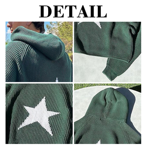 Pulls en tricot personnalisés à manches longues avec capuche et imprimé lettres pour hommes, sweat-shirt en tricot avec poche, sweat-shirts pour hommes - Product Image 6