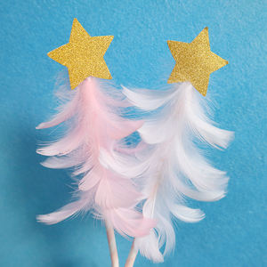 Ideas de nuevos productos 2021 suministros de horneado para niños evento baby shower pastel accesorios <span class=keywords><strong>confeti</strong></span> pluma pastel topper - Product Image 3