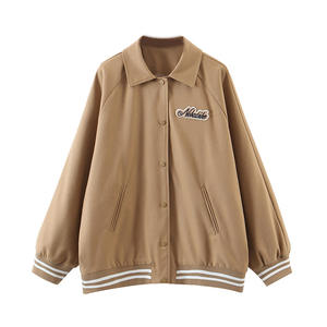 Chaqueta de béisbol Maco Plus Size para mujer, ropa de otoño de punto negra, ropa exterior femenina N8479 - Product Image 5