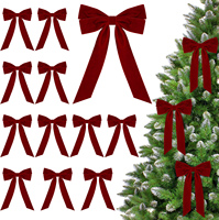 Vente en gros Décorations d'arc en velours personnalisables Arbre de Noël Artisanat Emballage de cadeaux Guirlande de fleurs Ornements suspendus de vacances
