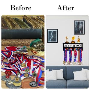 2026 Hochwertiges Wandregal zur Präsentation von Medaillen für Gymnastik, Eislaufen und Sport, Wandmontierter Medaillenrahmen für Marathon - Product Image 4