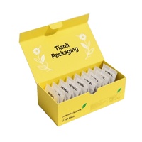Boîtes cadeaux pliables biodégradables en carton de qualité alimentaire avec logo personnalisé OEM, pour petits sachets de thé, avec séparateur