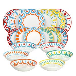 Servizio di Piatti Tognana 18 Pezzi in Porcellana Vietri Multicolore - Product Image 1
