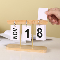 Calendrier créatif en métal ornement moderne Simple en bois maison chambre Restaurant bureau bureau mode calendrier ornement