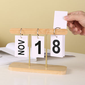 Ornamen kalender logam, ornamen kalender Modern kreatif kayu sederhana untuk rumah kamar tidur restoran kantor Desktop gaya - Product Image 5