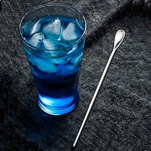 Cuchara mezcladora dorada de mango largo para café y postres, cuchara de metal para cócteles, cuchara de acero inoxidable para barra de café - Product Image 4