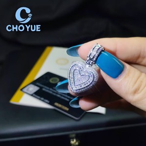 Top Quality 925 <b>Silver</b> Moissanite Pendant Heart Shape Iced Out Hip Hop <b>Charm</b> for Men Women Pass Diamond Tester with GRA - Product Image 5