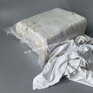 Trapos de Algodón Blancos para Limpieza, Trapos de Algodón para Uso en Talleres, 100% Algodón, 10 kg de Trapos, Trapos de Algodón Blancos, 50 lb - Product Image 1