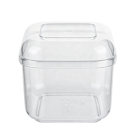 Boîte à dessert carrée transparente en plastique PS de qualité alimentaire avec couvercle à clipser empilable pour le stockage de mousse, de gâteaux et de macarons