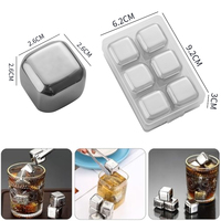 Glaçons personnalisés en acier inoxydable 304 avec logo, vente en gros, glaçons métalliques congelés, glaçons pour bar, fête
