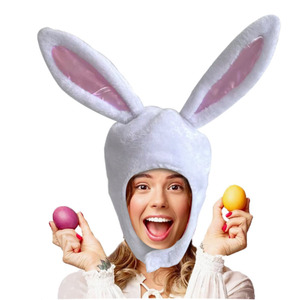 Achetez un chapeau d'oreilles de lapin HLC pour cosplay de carnaval, idéal pour Pâques, les fêtes printanières, les événements scolaires, les cadeaux et accessoires de fête. - Product Image 1