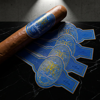 Bandes de cigares personnalisées 3D en relief avec feuille métallisée, étiquettes de luxe pour tabac, enveloppes de cigares découpées pour emballages de marque d'entreprise