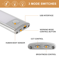 Éclairage personnalisé, usine au Vietnam, lumière LED intelligente pour armoire, batterie, lampe murale magnétique moderne avec détecteur de mouvement, cuisine, certifié CE