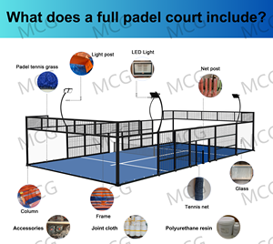 Campo da Padel Professionale Produttore di Campi da Padel Standard Internazionale Campo da Tennis Padel Panoramico in Vetro a Prezzo di Fabbrica - Product Image 3