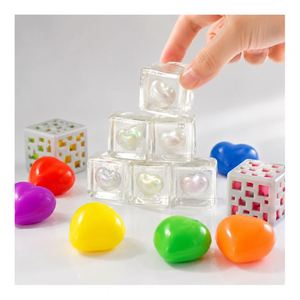 Fast Ship Luminous Heart Cube Squeeze Toy Soft Squishy Stress <b>Ball</b> <b>LED</b> Flashing Sensory Fidget Gift Wholesale Pack - Product Image 5