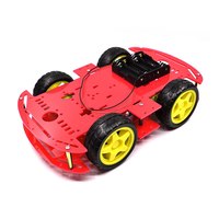 Kit de Voiture Intelligente 4x4, Châssis de Robot Intelligent avec Encodeur de Vitesse et Boîtier de Batterie, Kit Électronique DIY