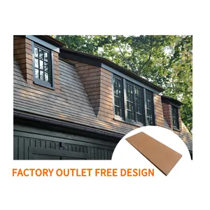 Creative Wooden Roof Eco Friendly Customized Knotty Red Cedar Timber Shingles