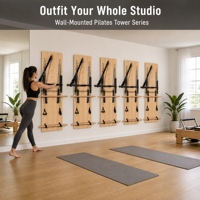 Plateforme de Pilates murale en bois de chêne, silencieuse et multifonctionnelle, pour la maison et le studio de yoga