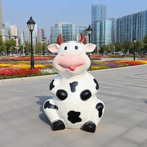 Nhà Máy Cung Cấp Thép Không Gỉ Dễ Thương Phim Hoạt Hình Bò Điêu Khắc Khuôn Set DIY Nghệ Thuật Đồ Trang Trí Sân Vườn Công Viên Con Đường Tùy Chỉnh Kích Thước Màu Sắc - Product Image 1
