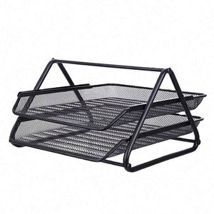 2 Tier Mesh <b>Metal</b> Desk Organiser <b>File</b> Rack Letter Tray A4 Papers Documents, <b>File</b>, Paper, Letter Holder - Product Image 2