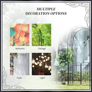 Arche de jardin en métal d'extérieur, motif décoratif en <span class=keywords><strong>fer</strong></span> <span class=keywords><strong>forgé</strong></span>, treillis pour rosiers, idéal pour mariages, maisons, parcs, vente en gros, cadeau - Product Image 4