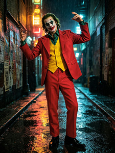 Costume de Clown d'Halloween pour Homme en Gros : Veste Rouge, Gilet Jaune, Chemise Verte – Tenue de Scène pour Villains, Cirque et Théâtre - Product Image 2