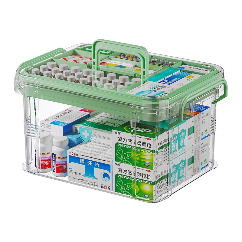 Large Capacity Portable Medical Bag for Home Use Multi-Layer First Aid Medicine Storage Bin