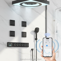 Stepon OEM ODM, Panneau de commande de douche numérique avec affichage WiFi et application, Robinet mélangeur thermostatique à 10 sorties, Système de douche pour salle de bain